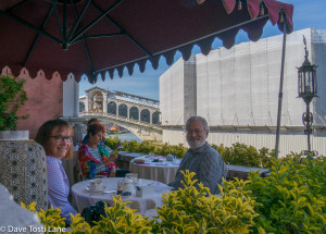 Here we are at breakfast on our first full day in Venice.