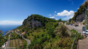 The Amalfi Coast, shot from near the crest of one of the roads across the mountains.