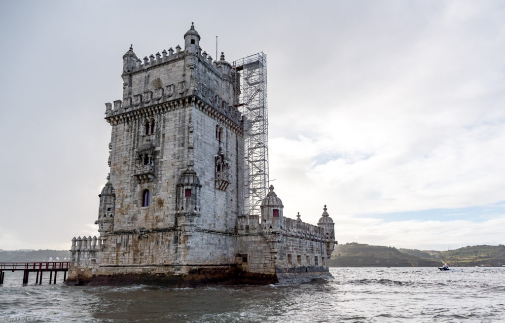 The Tower of Belem in the Lisbon Harbor. Originally this was quite distant from land, but, like Seattle, a lot of landfill created more industrial space.