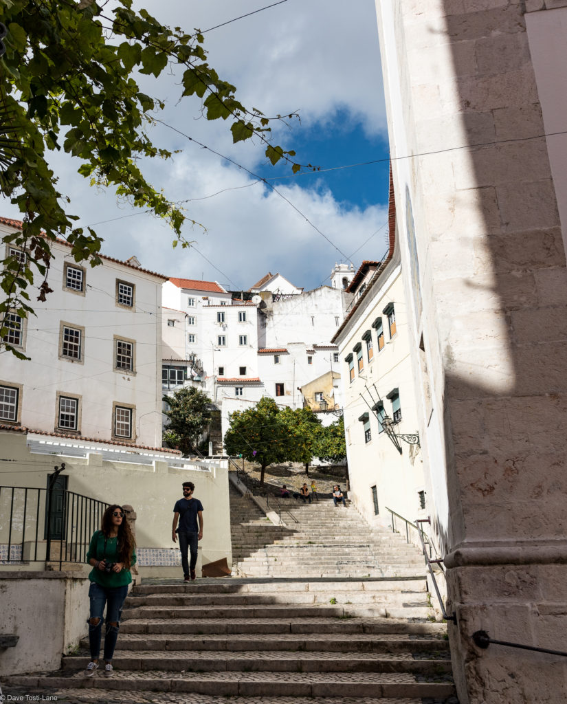 In the Alfama district, the old city of Lisbon.