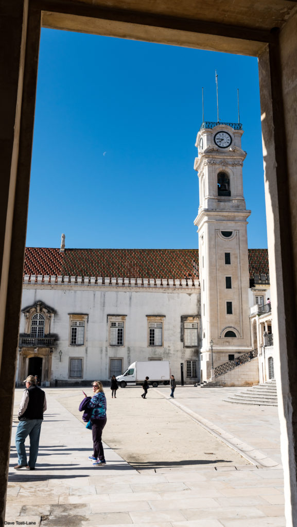 Entering the courtyard in the University of Coimbra